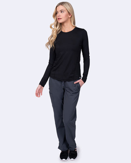 Zavate Lily Brushed Knit Tee Shirt w/Thumb Hole Style 1122 in color Black Image 4