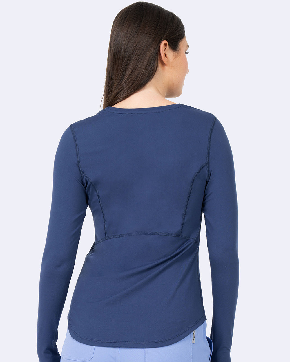 Ava Therese 1122 Lily Brushed Knit Tee Shirt w/Thumb Hole Navy