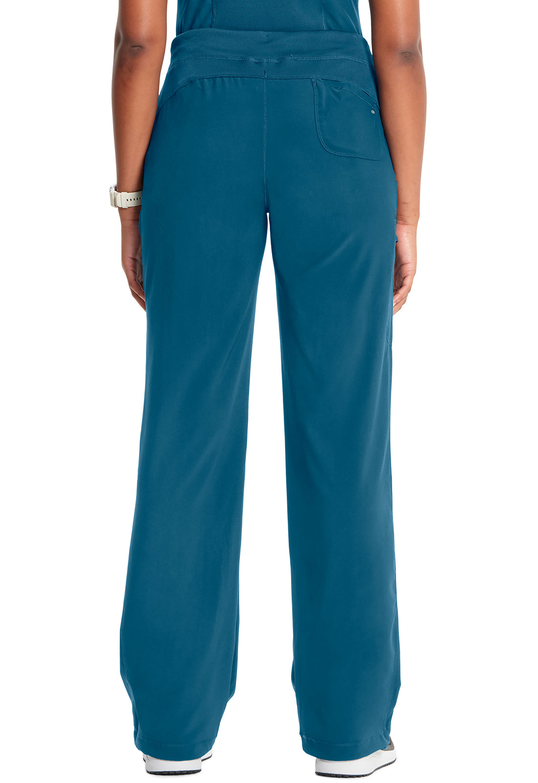 Classics 1123A Straight Leg Drawstring Pants Caribbean Blue Model Image Back | Infinity