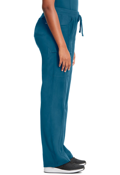 Classics 1123A Straight Leg Drawstring Pants Caribbean Blue Model Image Right Side | Infinity