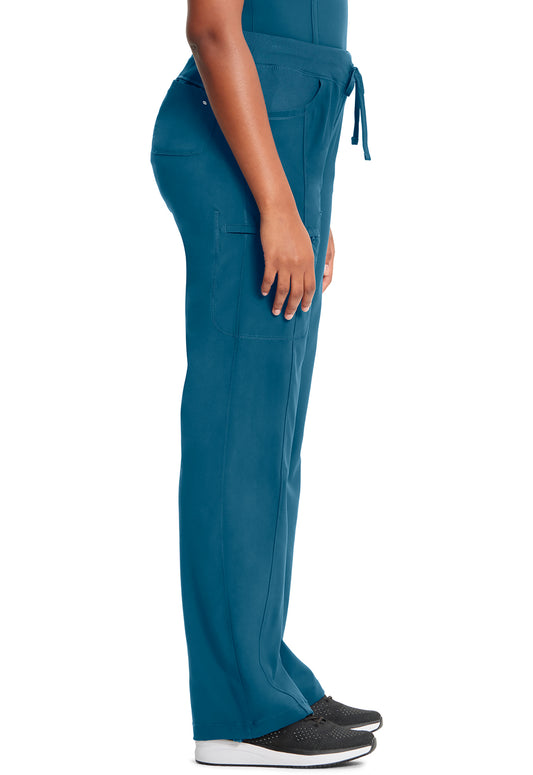 Classics 1123A Straight Leg Drawstring Pants Caribbean Blue Model Image Right Side | Infinity