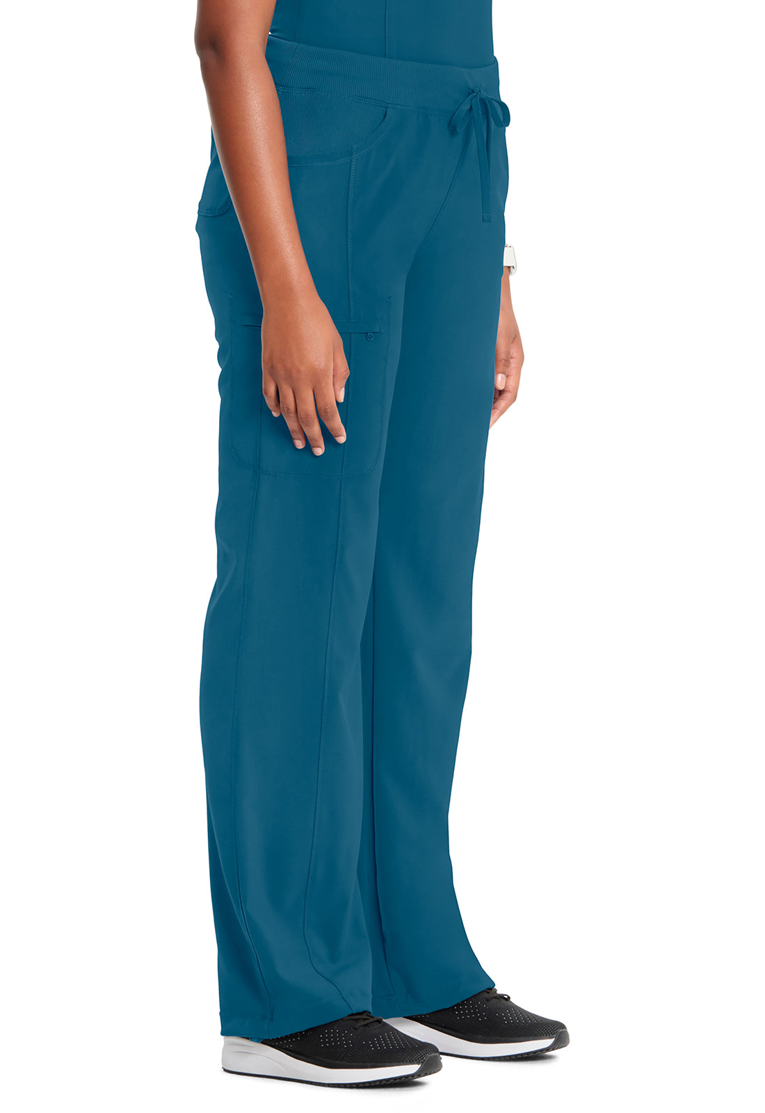 Classics 1123A Straight Leg Drawstring Pants Caribbean Blue Model Image Left Side | Infinity