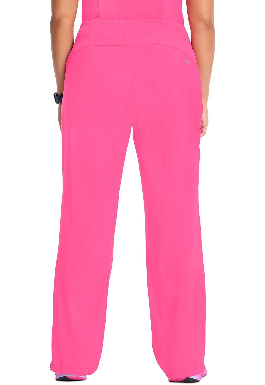 Classics 1123A Straight Leg Drawstring Pants Carmine Pink Model Image Back | Infinity