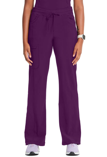 Classics 1123A Straight Leg Drawstring Pants Eggplant Model Image Front | Infinity