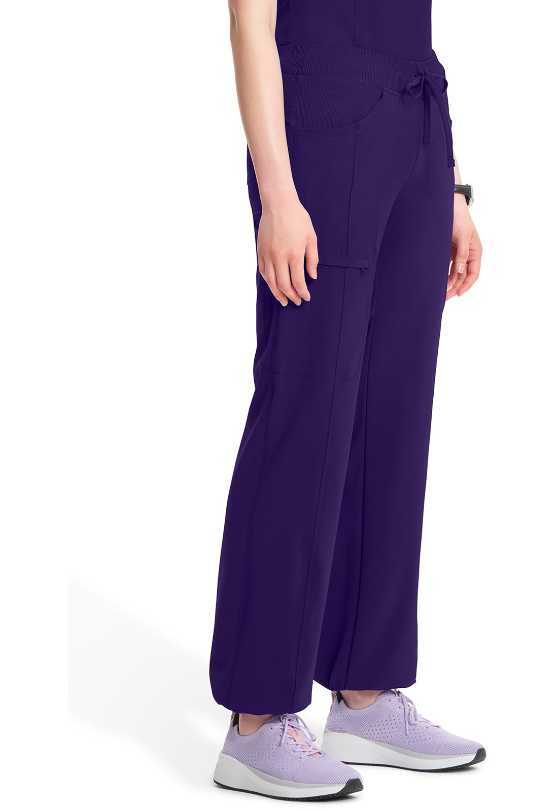 Classics 1123A Straight Leg Drawstring Pants Grape Model Image Left Side | Infinity