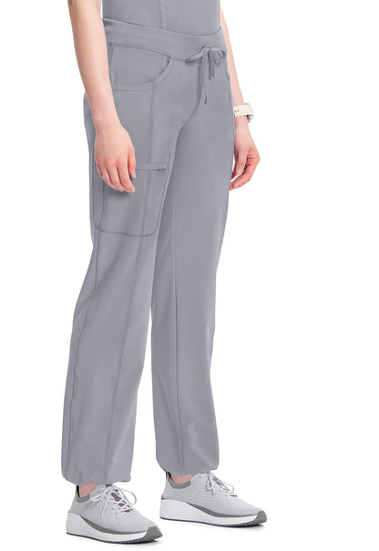 Classics 1123A Straight Leg Drawstring Pants Grey Model Image Left Side | Infinity