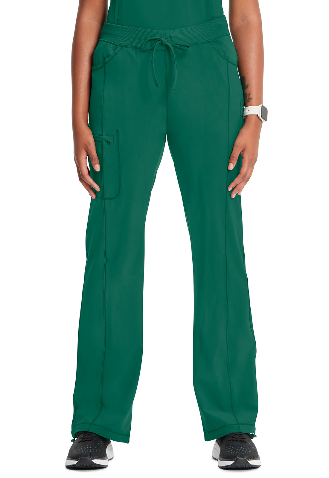 Classics 1123A Straight Leg Drawstring Pants Hunter Green Model Image Front | Infinity