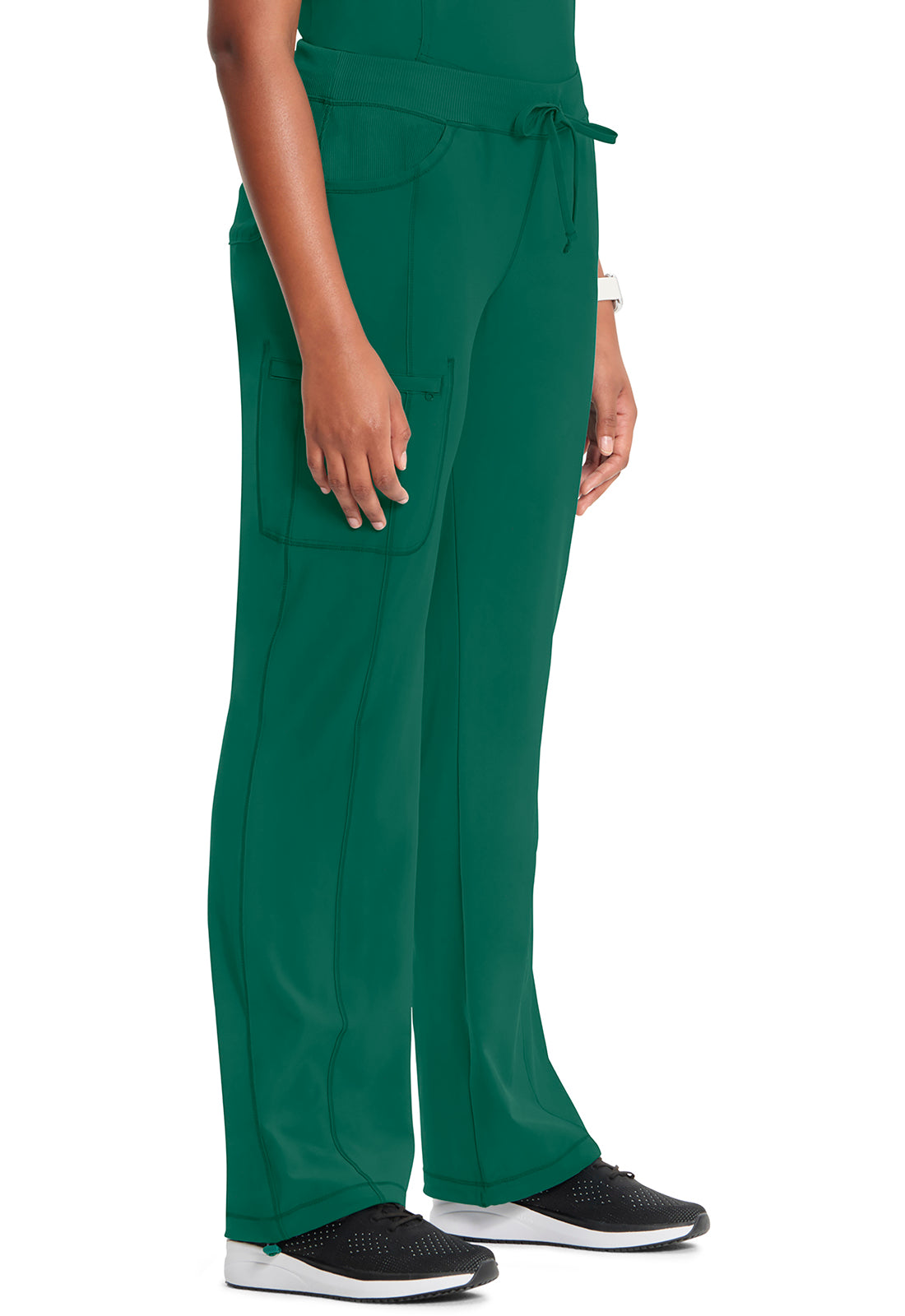 Classics 1123A Straight Leg Drawstring Pants Hunter Green Model Image Left Side | Infinity