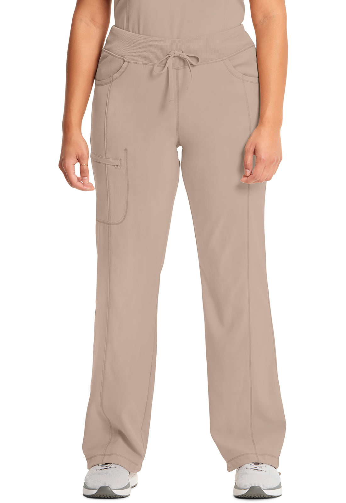Classics 1123A Straight Leg Drawstring Pants Khaki Model Image Front | Infinity