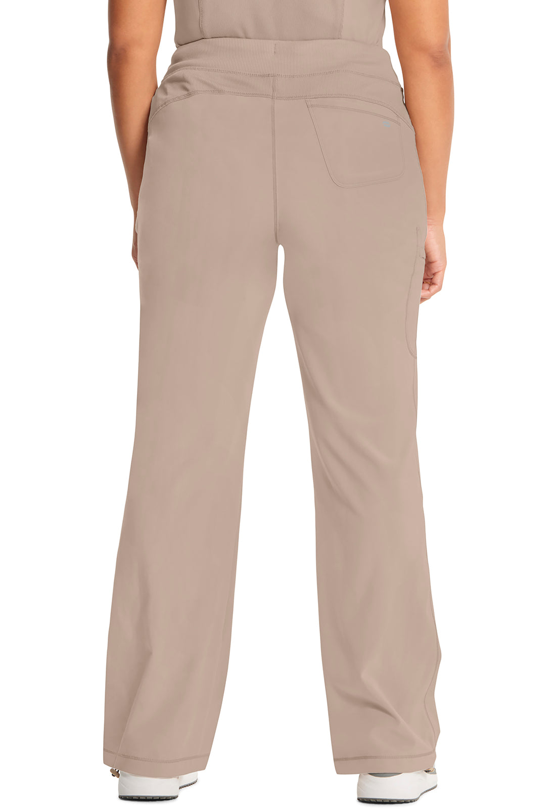 Classics 1123A Straight Leg Drawstring Pants Khaki Model Image Back | Infinity