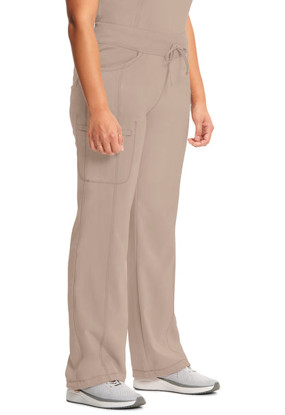 Classics 1123A Straight Leg Drawstring Pants Khaki Model Image Left Side | Infinity