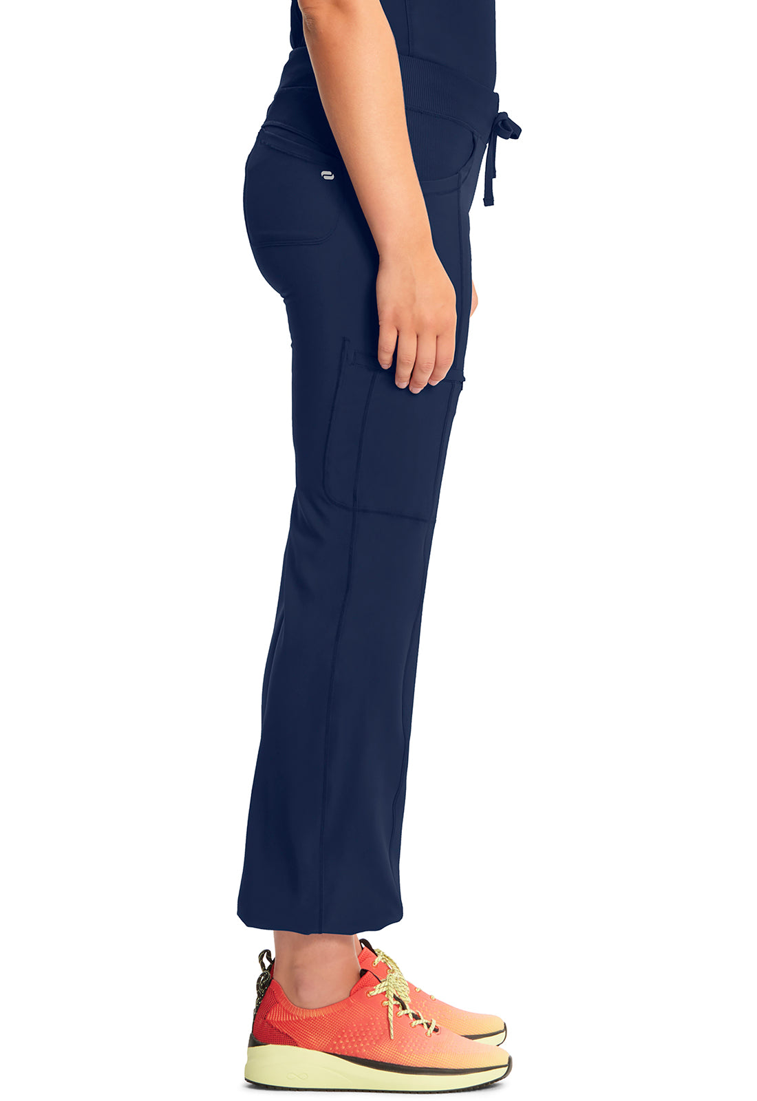 Classics 1123A Straight Leg Drawstring Pants Navy Model Image Right Side | Infinity