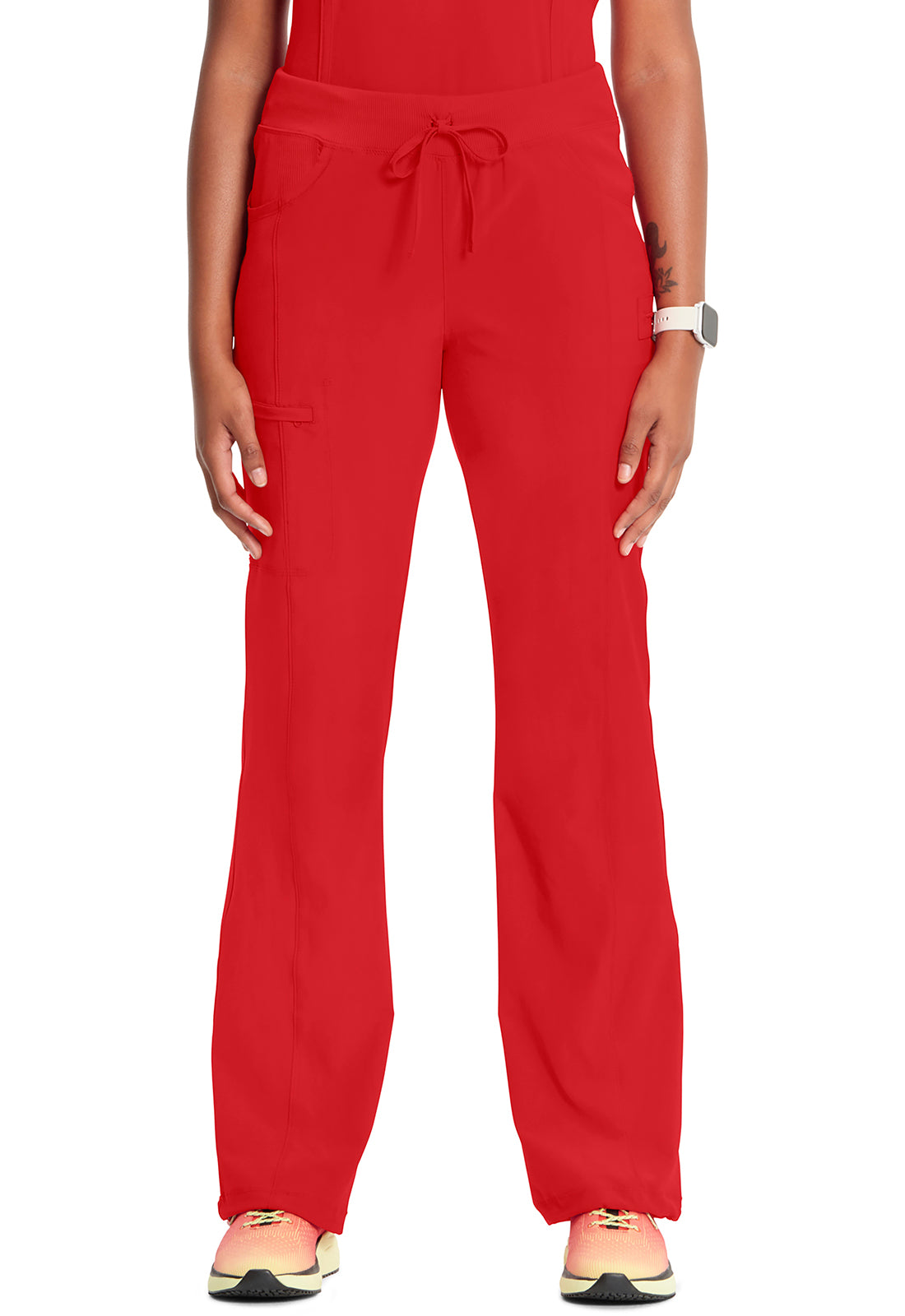 Classics 1123A Straight Leg Drawstring Pants Red Model Image Front | Infinity