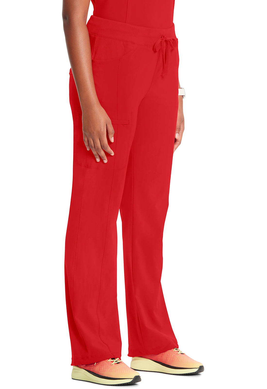 Classics 1123A Straight Leg Drawstring Pants Red Model Image Left Side | Infinity