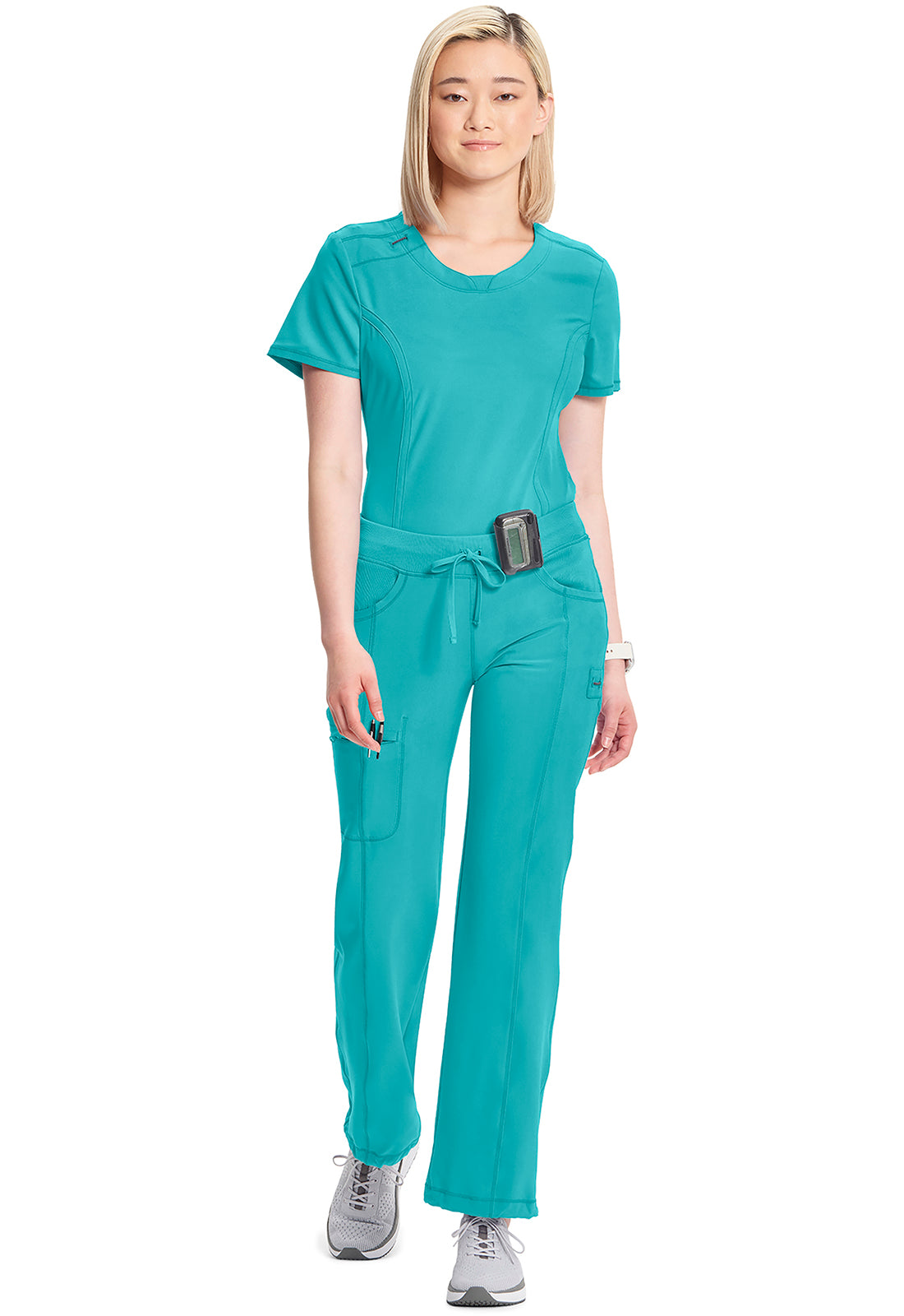 Classics 1123A Straight Leg Drawstring Pants Teal Blue