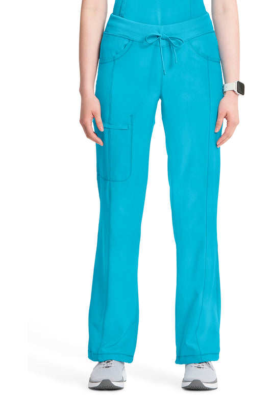 Classics 1123A Straight Leg Drawstring Pants Turquoise Model Image Front | Infinity