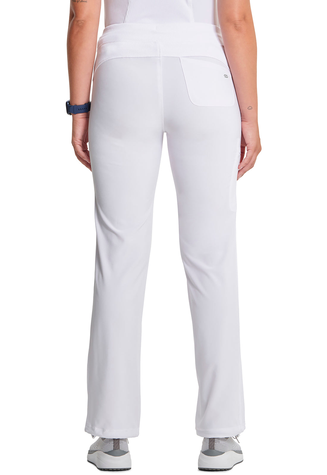 Classics 1123A Straight Leg Drawstring Pants White Model Image Back | Infinity