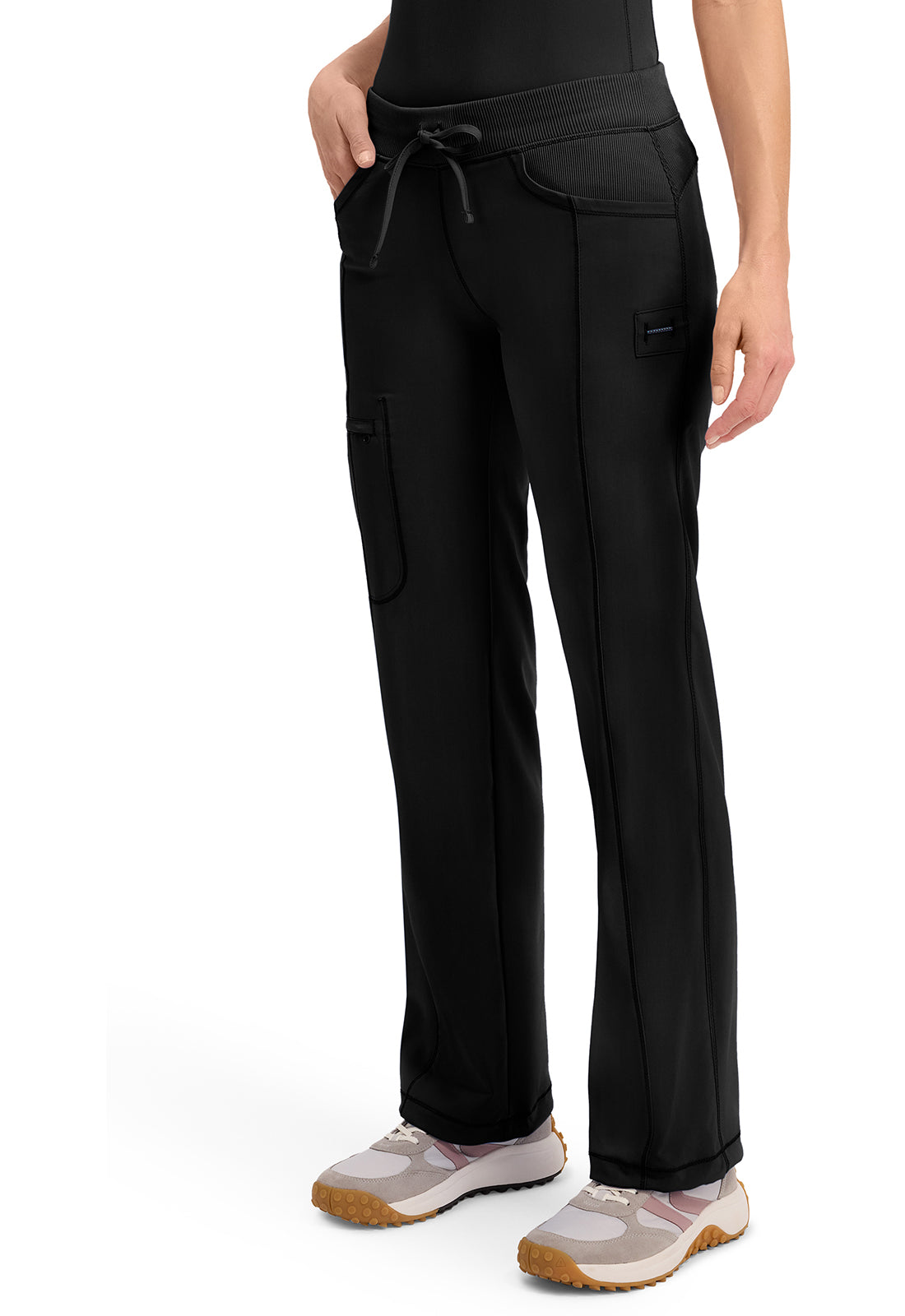 Infinity 1123A Women's Straight Leg Drawstring Scrub Pants Black