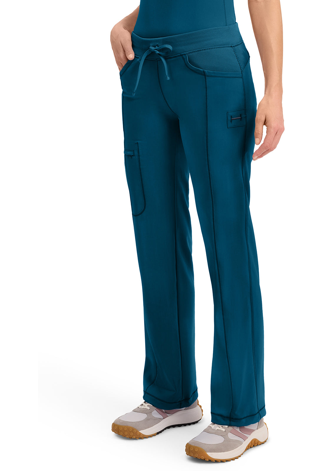 Infinity 1123A Women's Straight Leg Drawstring Scrub Pants Caribbean Blue