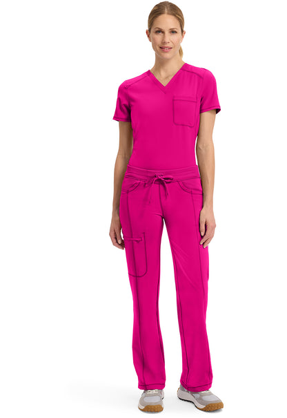 Infinity 1123A Women's Straight Leg Drawstring Scrub Pants Carmine Pink