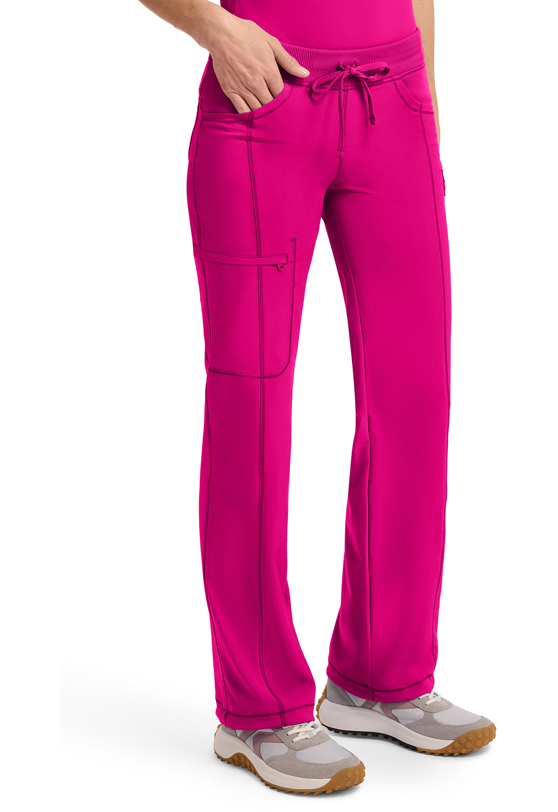 Infinity 1123A Women's Straight Leg Drawstring Scrub Pants Carmine Pink