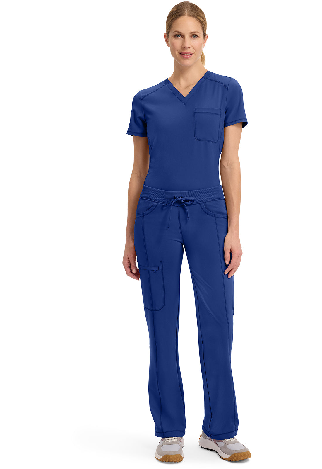 Infinity 1123A Women's Straight Leg Drawstring Scrub Pants Galaxy Blue