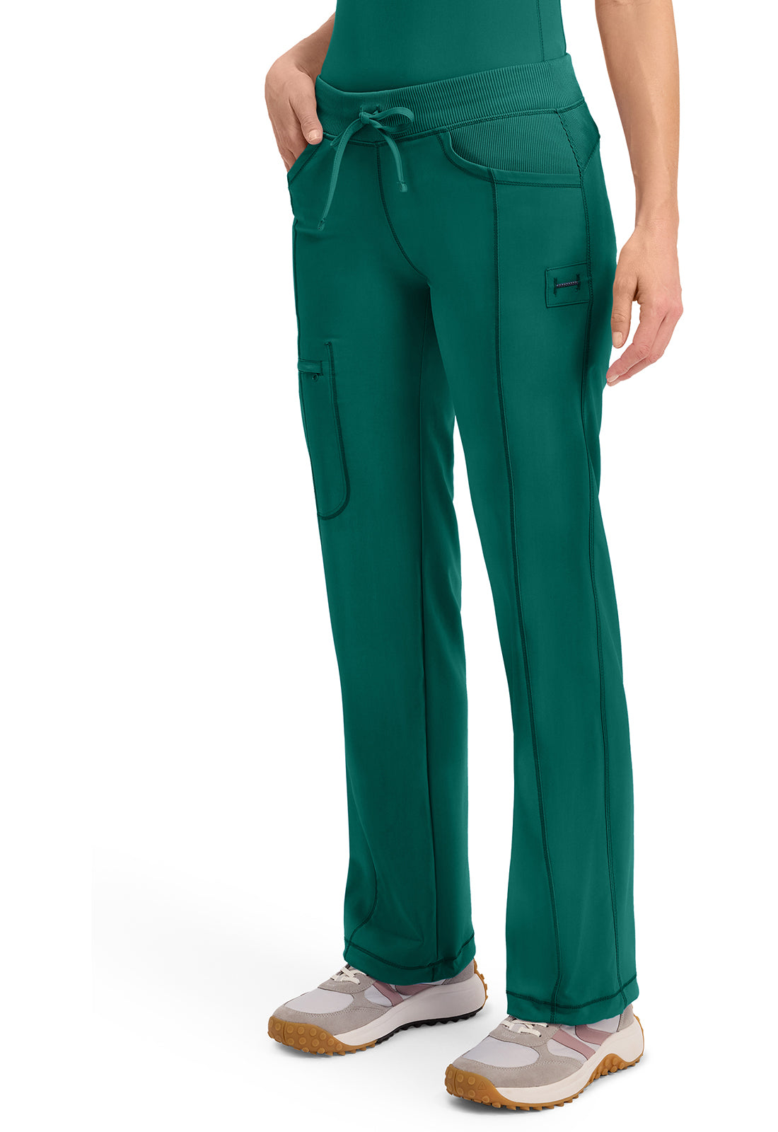 Infinity 1123A Women's Straight Leg Drawstring Scrub Pants Hunter Green