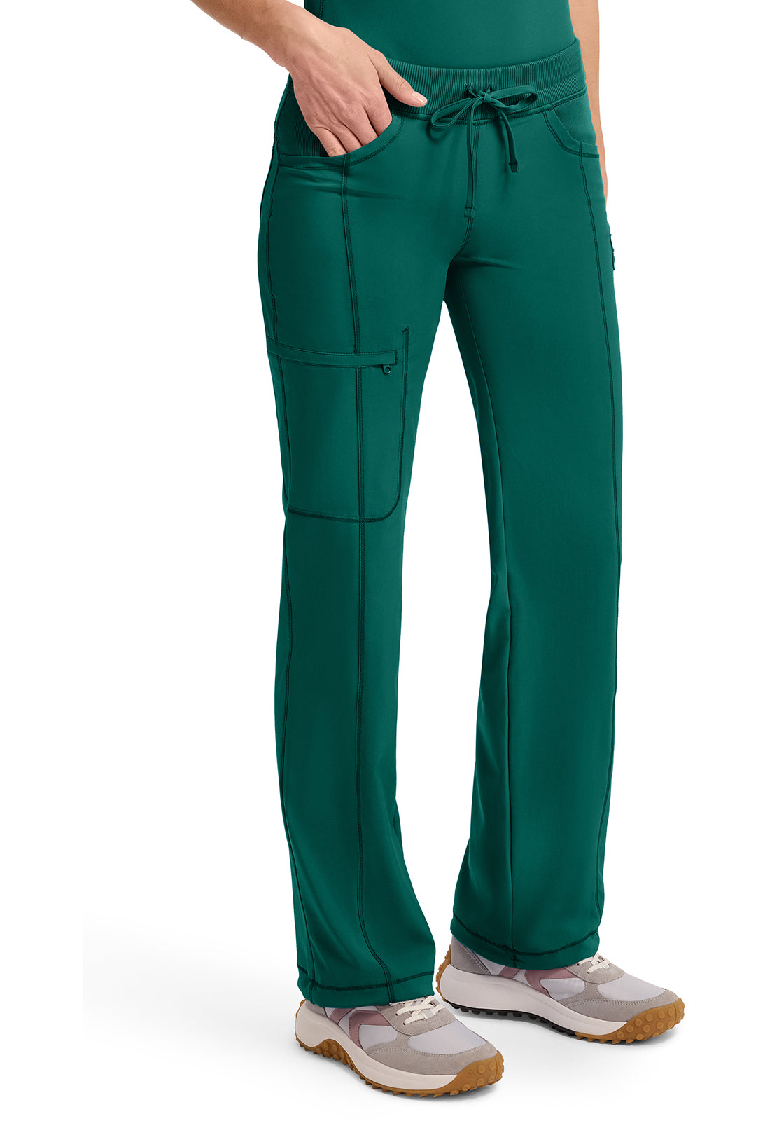 Infinity 1123A Women's Straight Leg Drawstring Scrub Pants Hunter Green