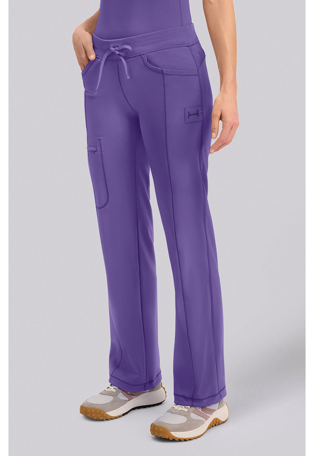 Infinity 1123A Women's Straight Leg Drawstring Scrub Pants Pretty N Purple