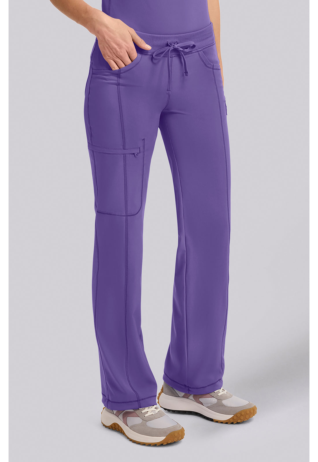 Infinity 1123A Women's Straight Leg Drawstring Scrub Pants Pretty N Purple