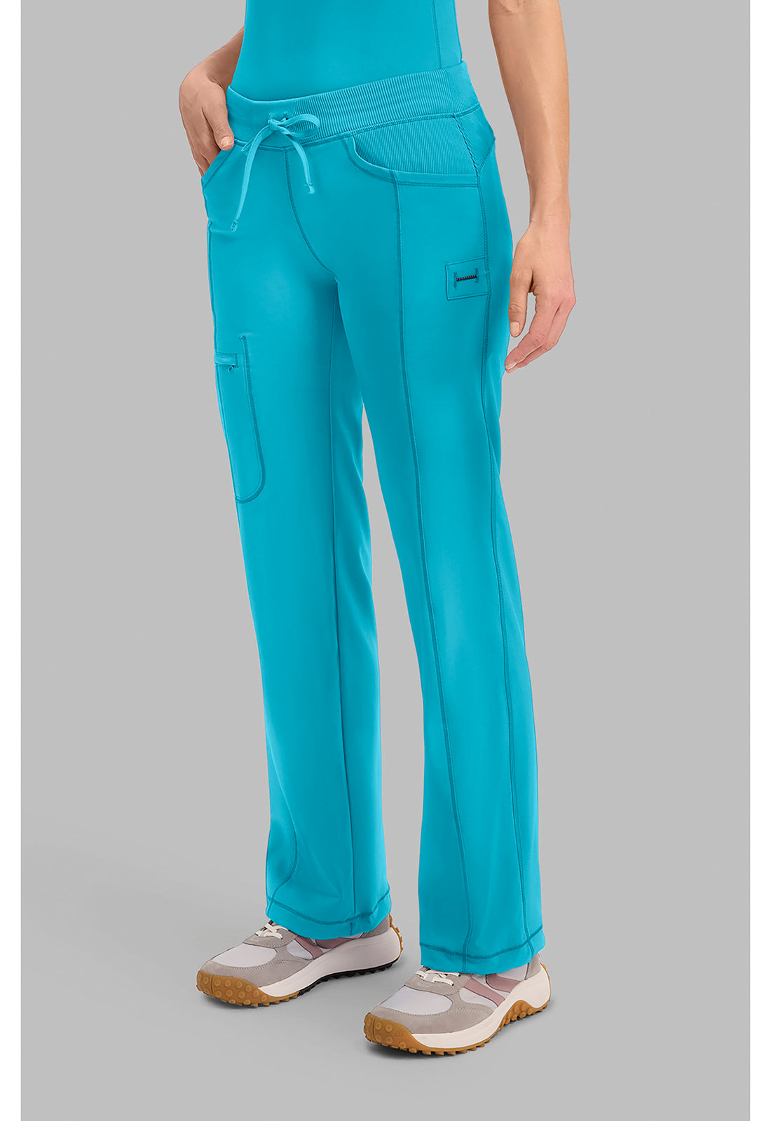 Infinity 1123A Women's Straight Leg Drawstring Scrub Pants Scuba Blue