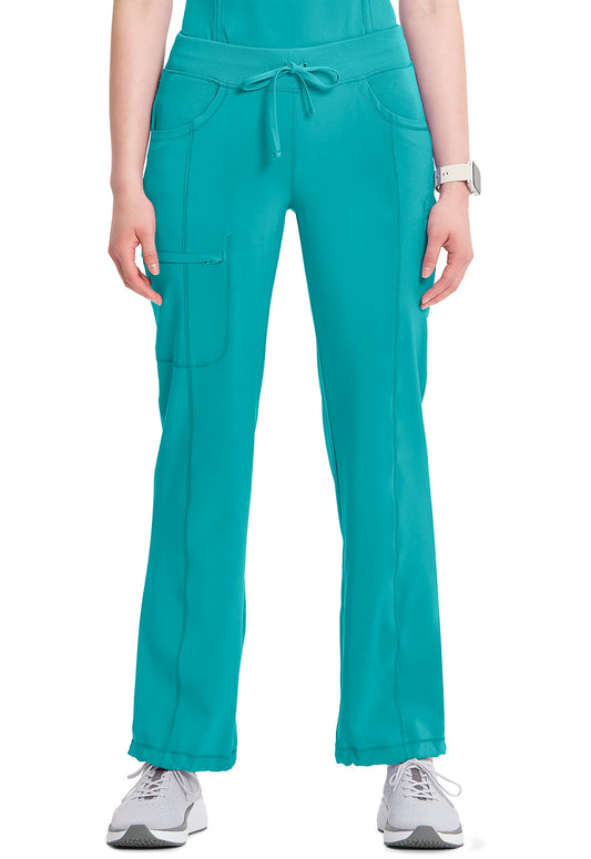 Infinity 1123A Women's Straight Leg Drawstring Scrub Pants Teal Blue