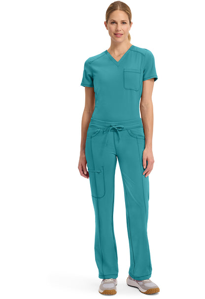 Infinity 1123A Women's Straight Leg Drawstring Scrub Pants Teal Blue