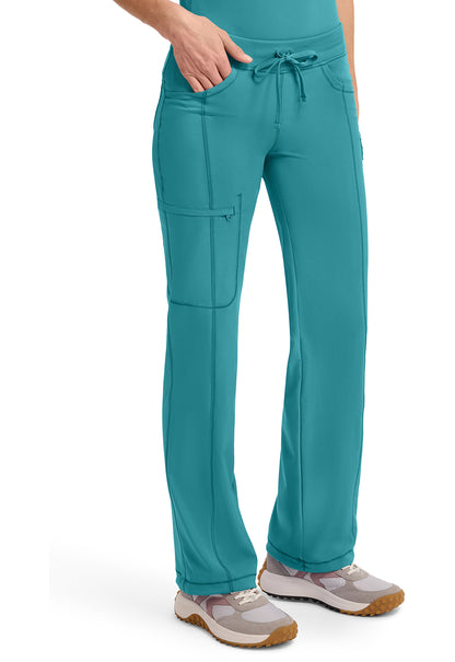 Infinity 1123A Women's Straight Leg Drawstring Scrub Pants Teal Blue