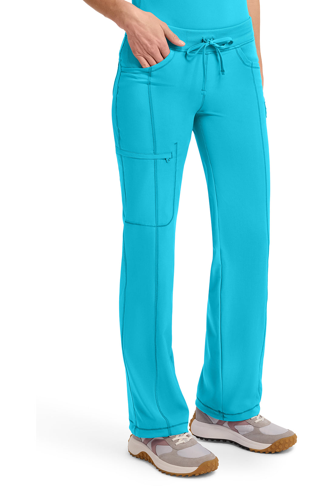 Infinity 1123A Women's Straight Leg Drawstring Scrub Pants Turquoise