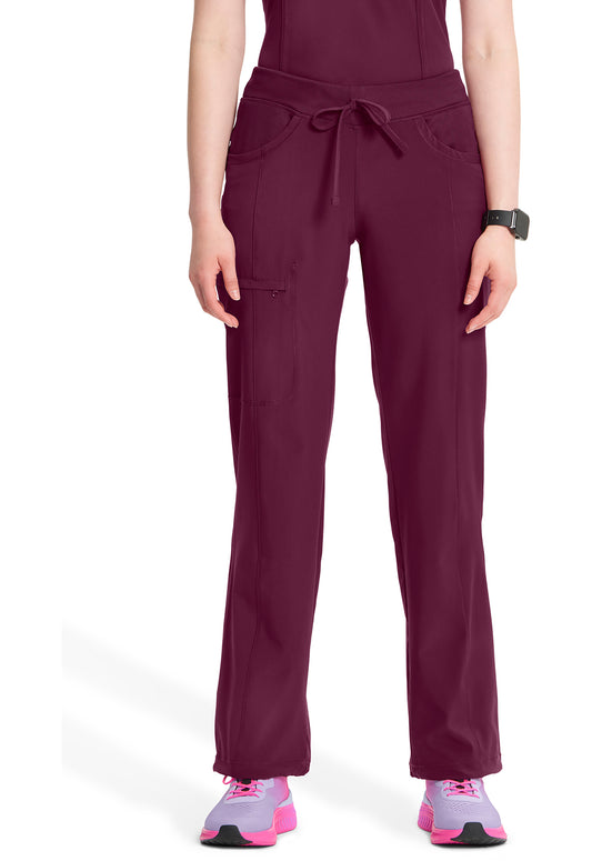 Infinity 1123A Women's Straight Leg Drawstring Scrub Pants Wine