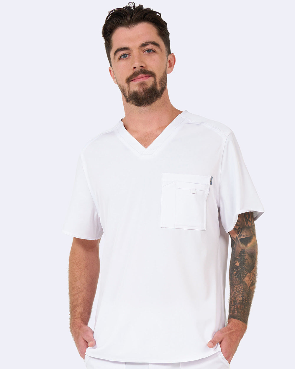 Zavate Mens One Pocket Top Style 1129 in color White Image 1