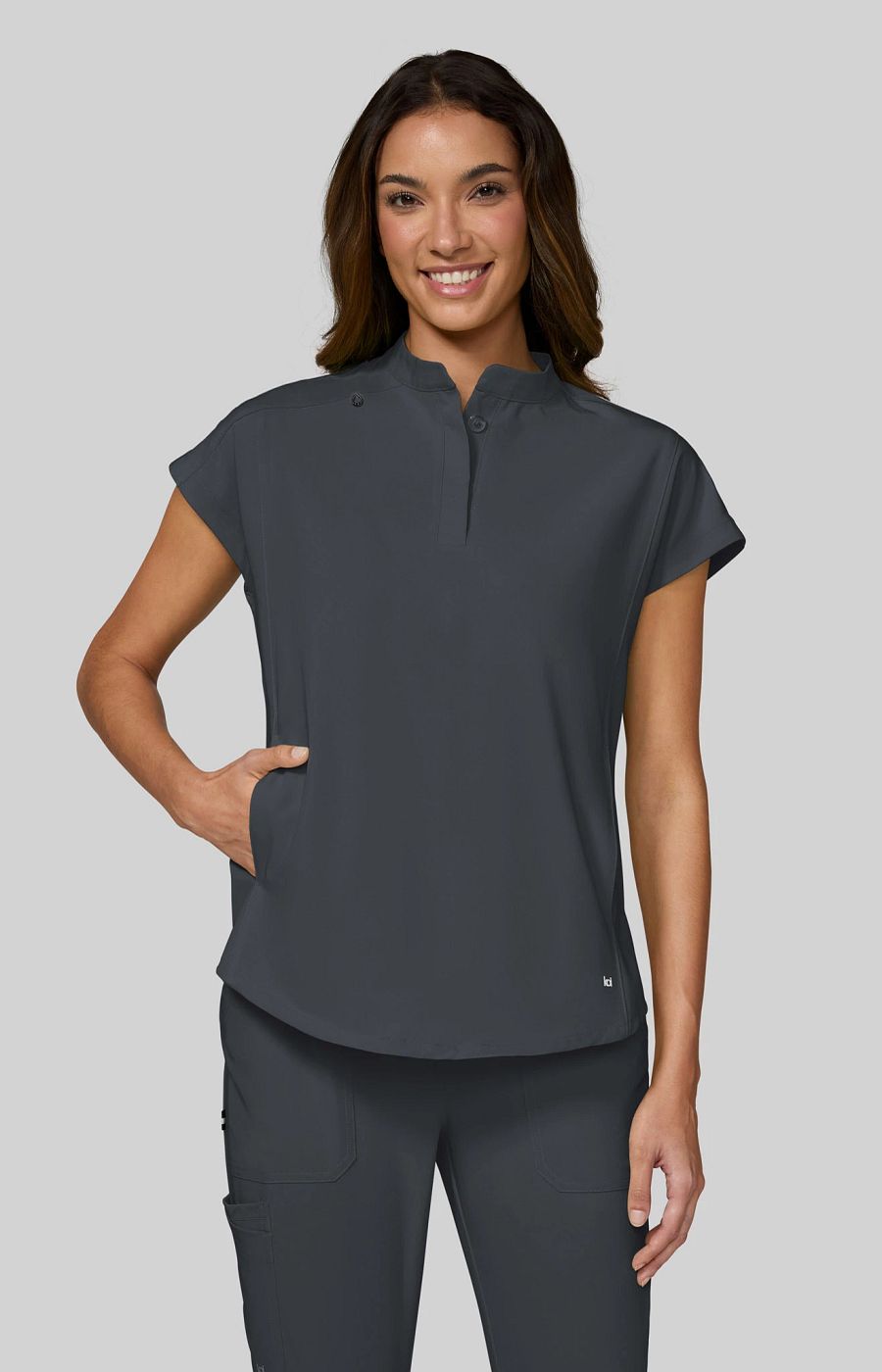 Next Gen Superhuman Women’s 2-Pocket Scrub Top Charcoal