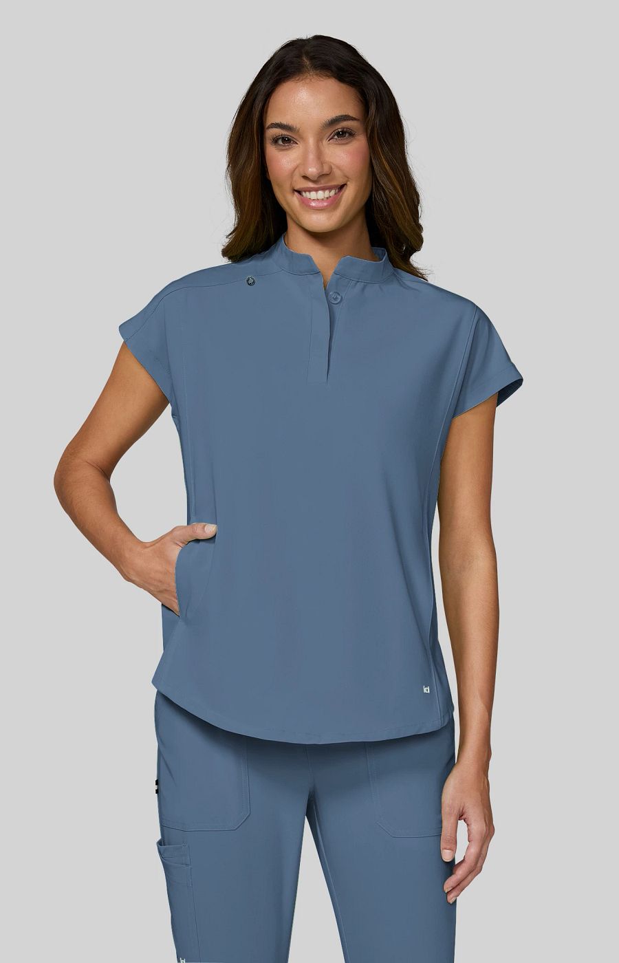 Next Gen Superhuman Women’s 2-Pocket Scrub Top Bluestone
