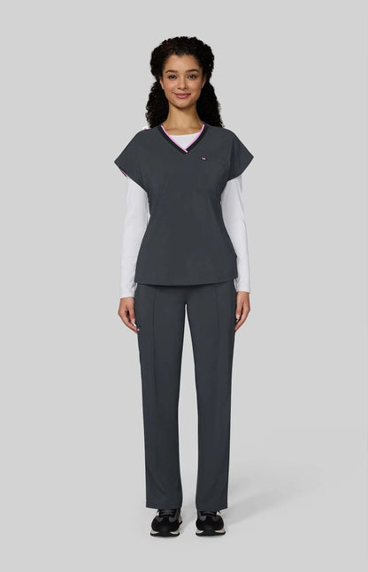 Basics McKenna Women's 1-Pocket Scrub Top Charcoal