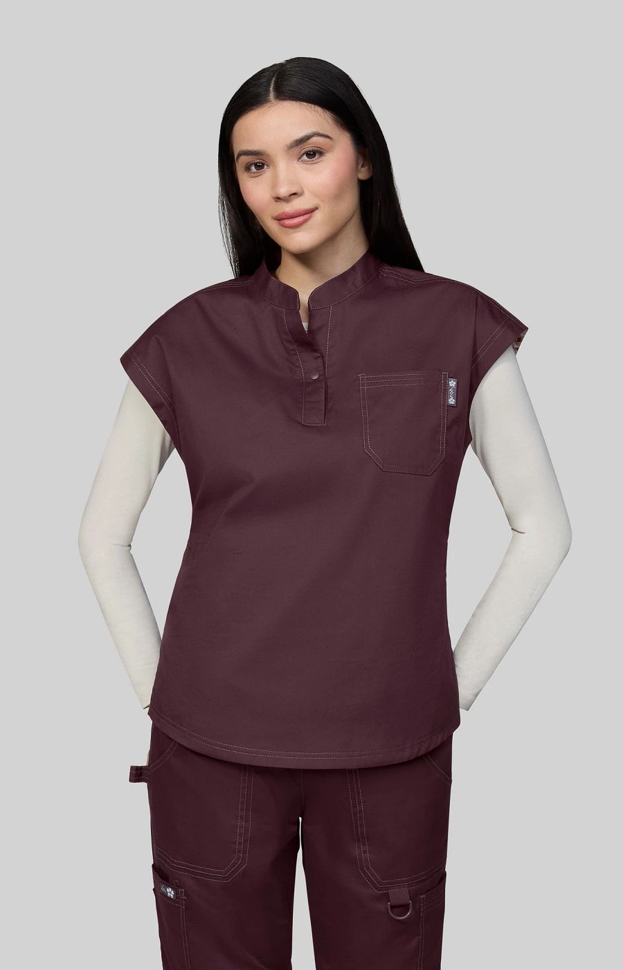 Classics Seraphine Women's 1-Pocket Scrub Top Cognac