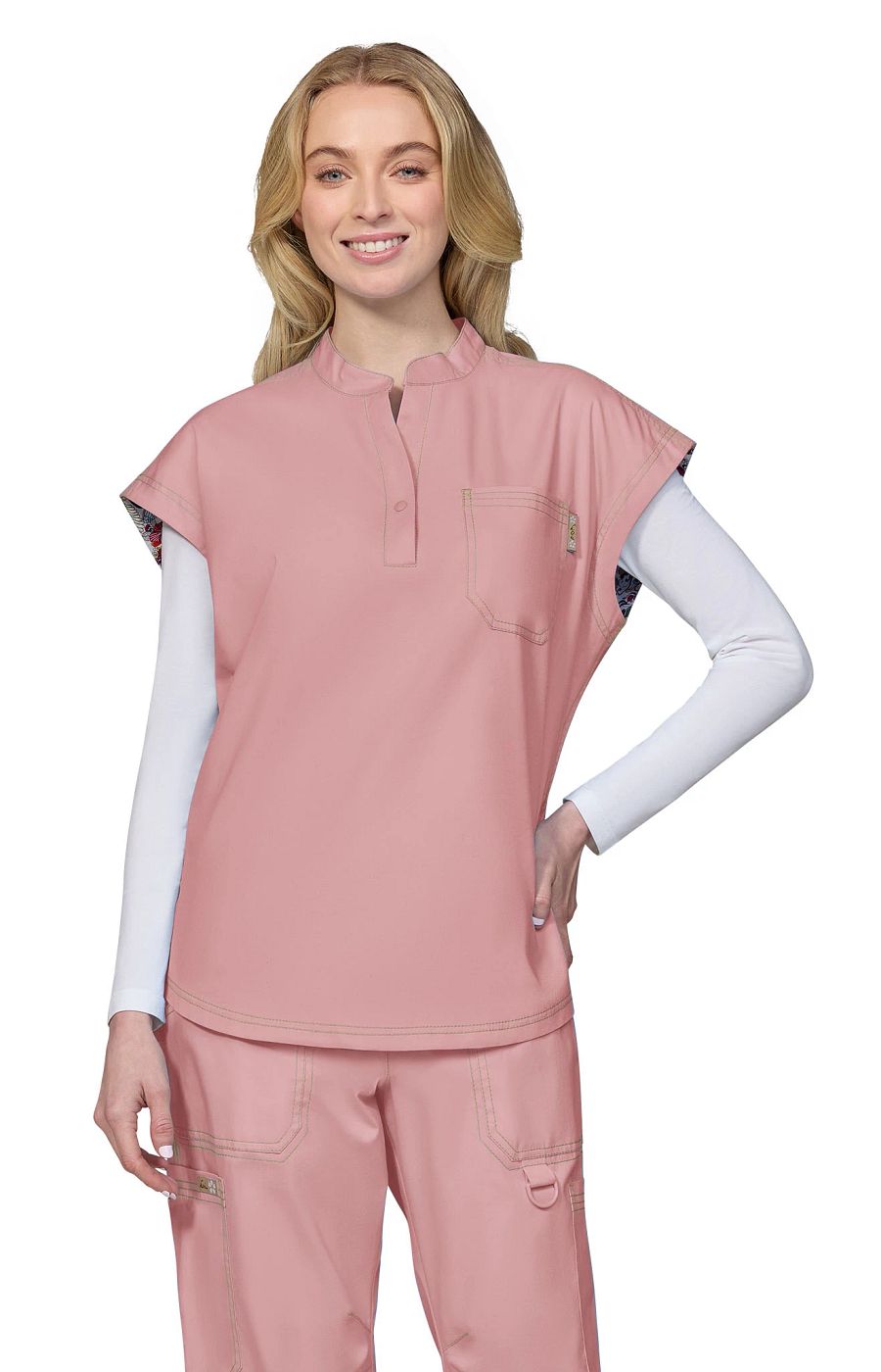 Classics Seraphine Women's 1-Pocket Scrub Top Ballet Rose