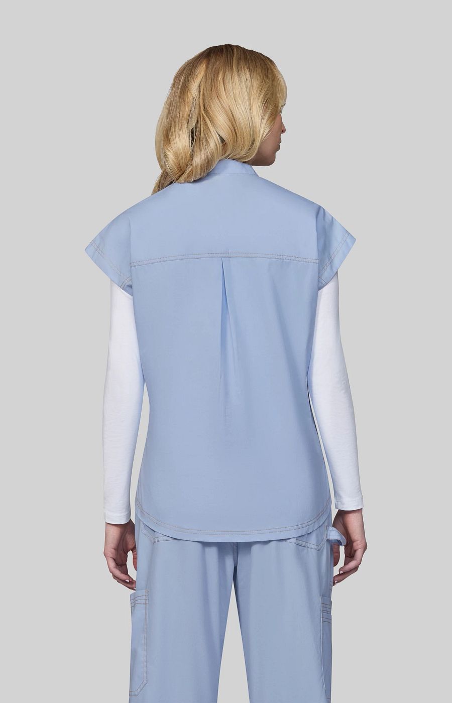 Classics Seraphine Women's 1-Pocket Scrub Top Glass Blue