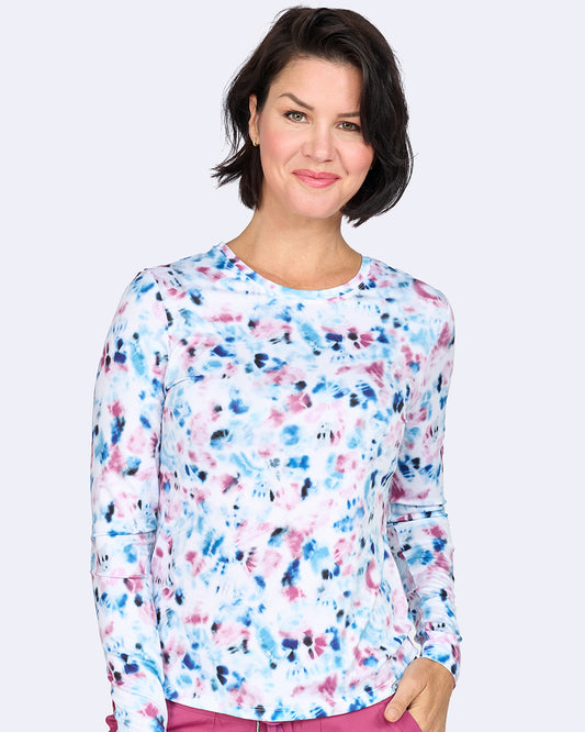 Ava Therese 1155 Bella Brushed Knit Printed Tee Tie Dye Twist