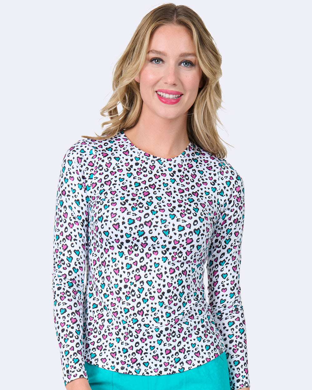 Ava Therese 1155 Bella Brushed Knit Printed Tee Wild Hearts Tee