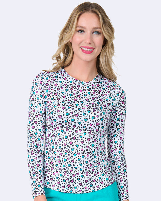 Ava Therese 1155 Bella Brushed Knit Printed Tee Wild Hearts Tee