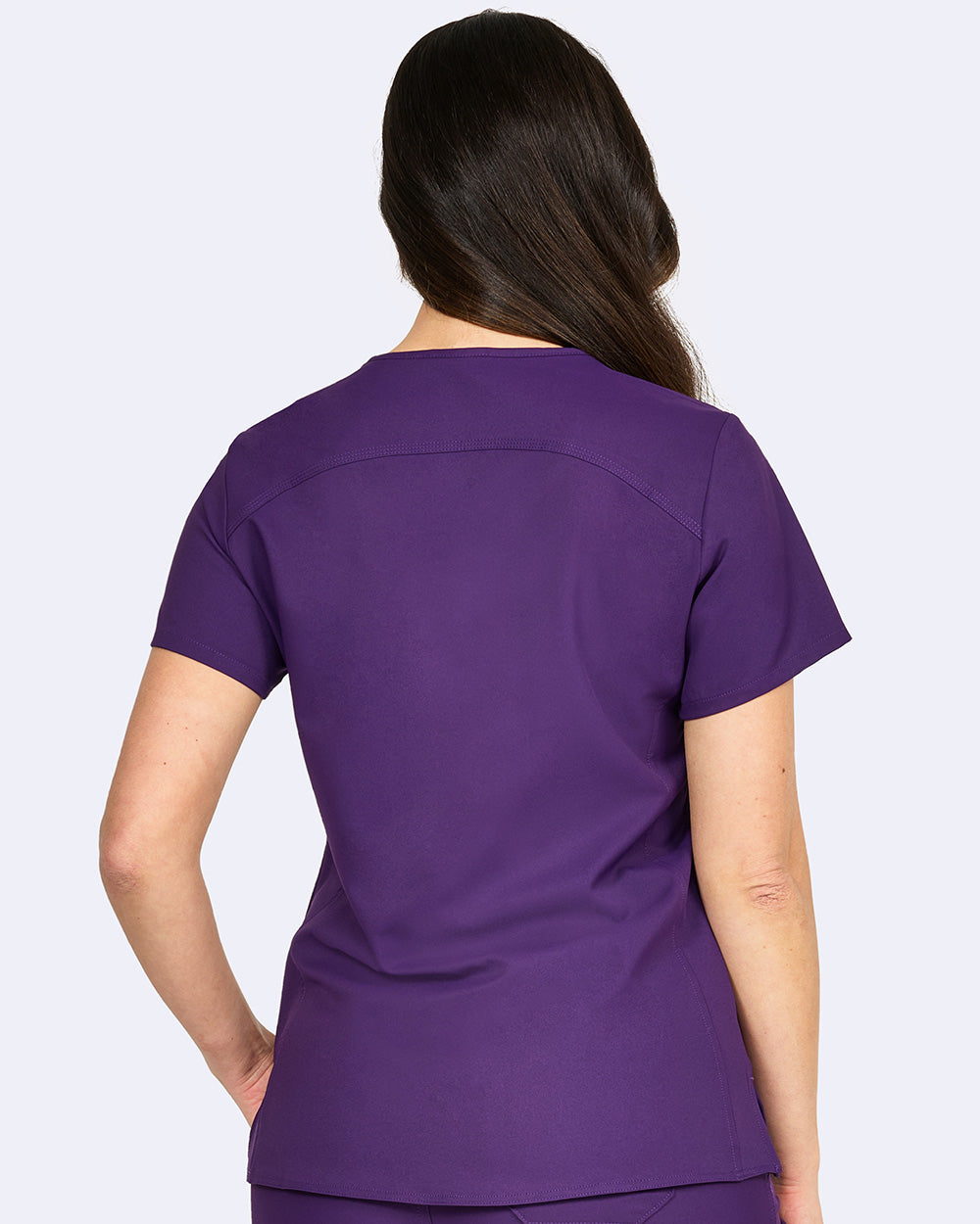 Zavate Focus V-Neck Top Style 1165 in color Eggplant Image 2