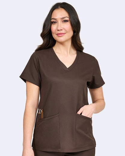 Studio 1165 Focus V-Neck Top Espresso