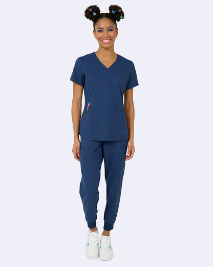 Studio 1165 Focus V-Neck Top Navy