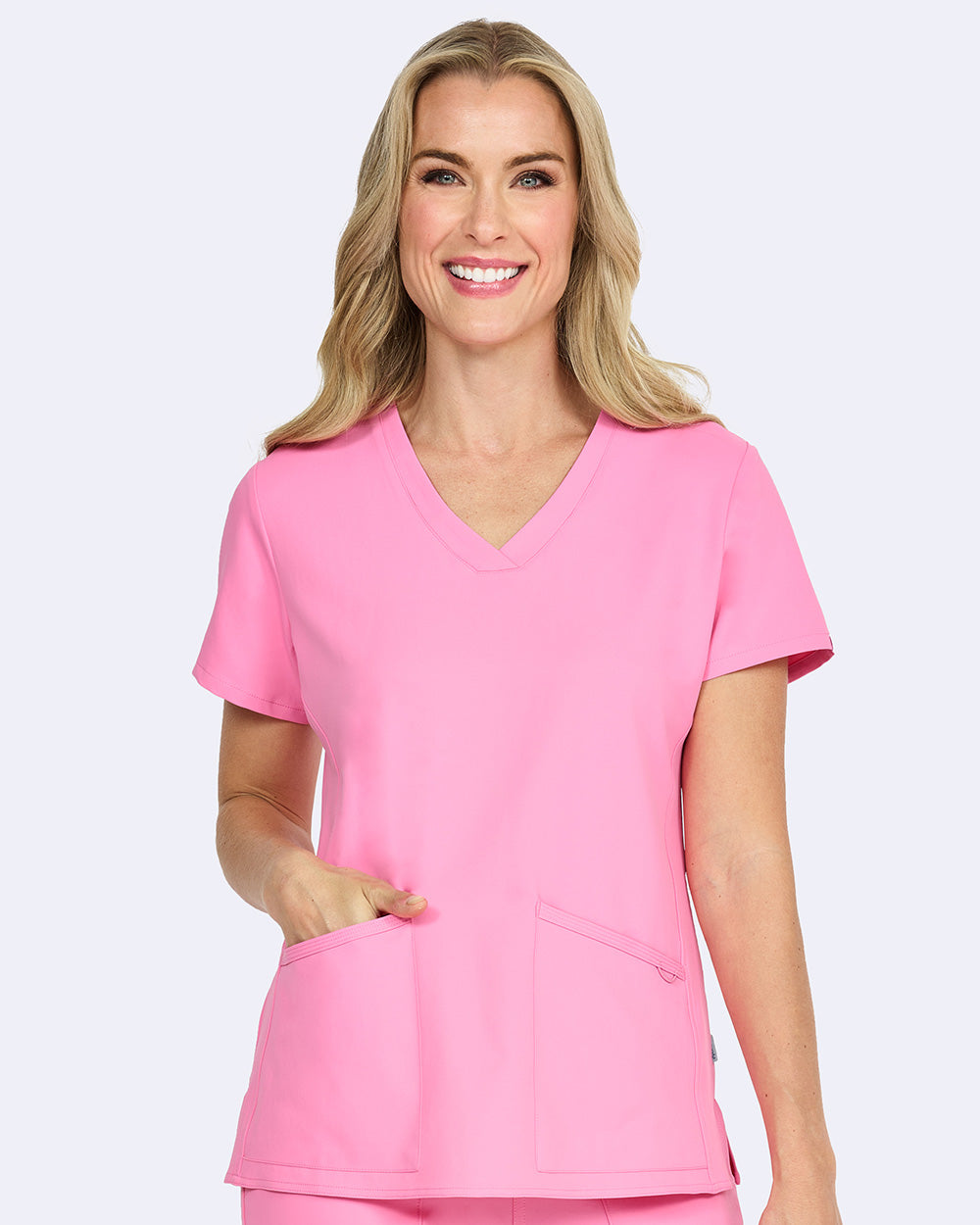 Studio 1165 Focus V-Neck Top Pink Lemonade